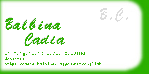 balbina cadia business card